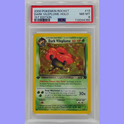 Dark Vileplume (1st Edition) graded PSA 8 for sale on eBay