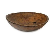 Colonial Tin Works Primitive Large Farmhouse Bowl with Hole, Brown 