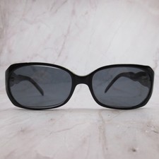 Ellen Tracy Vesta Black Textured Temple Rectangular Sunglasses 57-17-125