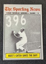 1970 Topps Baseball #307 - 1969 World Series Game 3 Agees Catch Saves The Day
