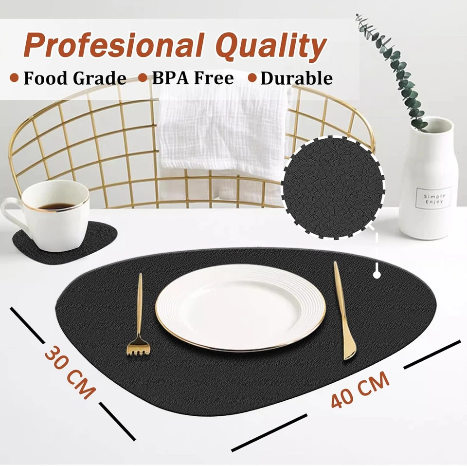 Set Di 4 Tovagliette E Sottobicchieri in Silicone, Resistenti Al Calore Fino a 2 - Immagine 2 di 4