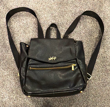 Freshly Picked Black Pebbled Backpack Gold Hardware Zip Tassel Charm Pockets