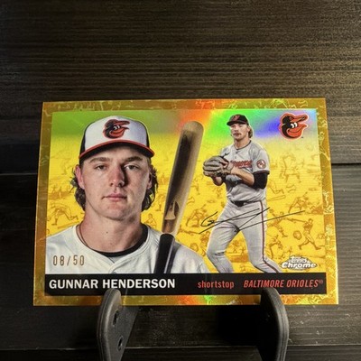 Topps Chrome Platinum 2025 Gunnar Henderson Orioles #96 Toile Cream Gold /50