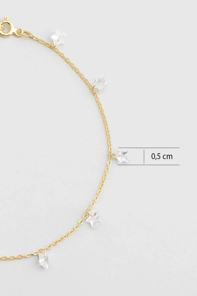 Tornozeleira de verão amarela real banhada a ouro 18K prata 925 21+3 cm - 9 - Praia - Presente - Imagem 4 de 4