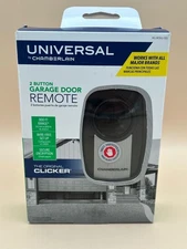 Universal By Chamberlain 2-Button Garage Door Mini Remote BLACK - New Open Box