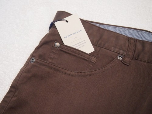 Peter Millar Ultimate Sateen Cotton Blend 5 Pocket Pant NWT $165 34 x 34 Brown - Picture 9 of 13