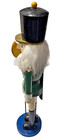 28" Wooden Nutcracker Soldier Green Uniform Gold Trim Staff Large Christmas Dec — photo 6