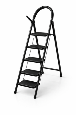 #ad Heavy Duty Folding Step Ladder w Handrail 3ft amp; 5ft Anti Slip Black Pink $52.49