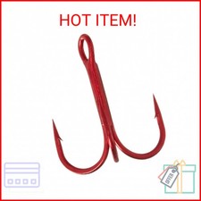 Gamakatsu 47307 Round Bend Treble Hook, HCS, Red