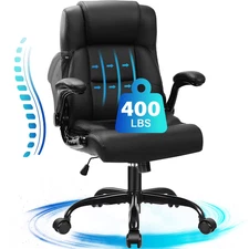Big and Tall Office Chair 400LBS Wide Seat Ergonomic Computer Desk Chair High Ba