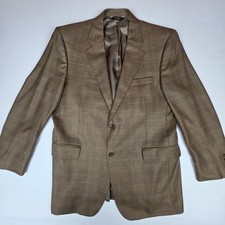 Jos A Bank Signature Collection Plaid Blazer Sport Coat Mens 43R Wool Silk Blend