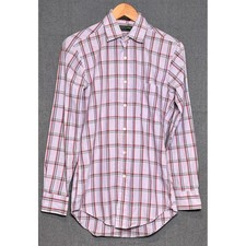 Chaps Ralph Lauren Varsity Fit Plaid Dress Shirt Mens 14.5 32-33 Purple