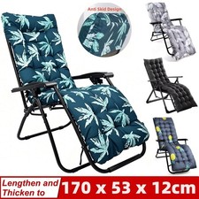 UK Sun Lounger Cushion Bench Chair Sunbed Garden Recliner Replacement Anti Slip