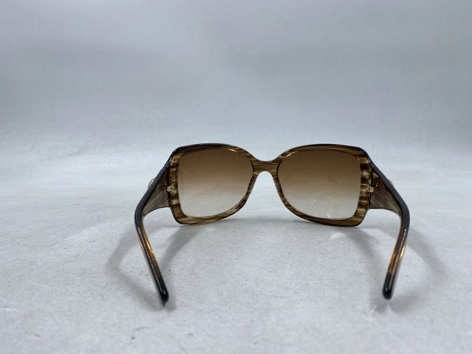 古驰棕色条纹GG超大方形女式太阳镜 — 第 3/4 张图片