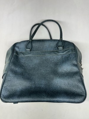 Vintage Skyway Carry On Travel Bag Handles Zip Close Lock Light Blue 60s 70s 80s