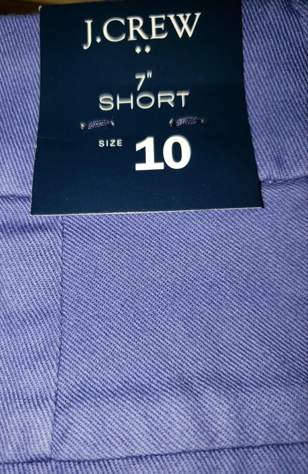NWT J Crew 7" Classic Flat Front Chino Preppy Classic Shorts Cotton Size 10 Blue