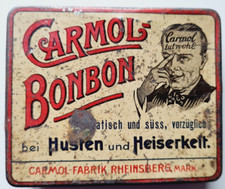 Carmol Bonbon Carmol Fabrik Rheinsberg Alte Blechdose 8,8 x 7,1 x 1,7 cm Selten