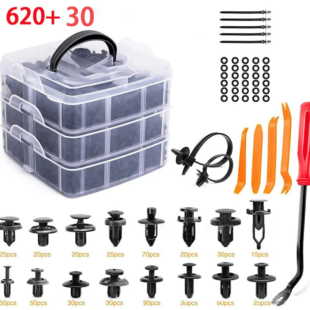650Pcs Car Fastener Clips Mixed Auto Fastener Clip Door Trim Panel Auto