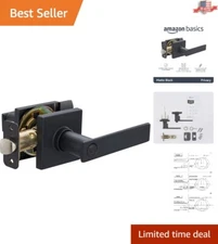 Elegant Matte Black Passage Lever Set - 6-Pack for Home Security and Style