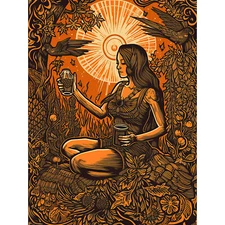 Harvest Ritual Libations Modern Pagan Illustration Huge Art Poster Print Giant