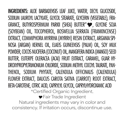 Body Wash Raw Shea Butter for Dry Skin Paraben Free Body Wash, 13 oz