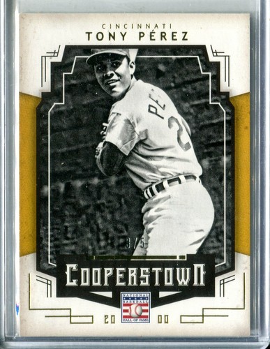 2015 Panini Cooperstown Tony Perez GOLD PARALLEL #95 3/5 SP HOF REDS