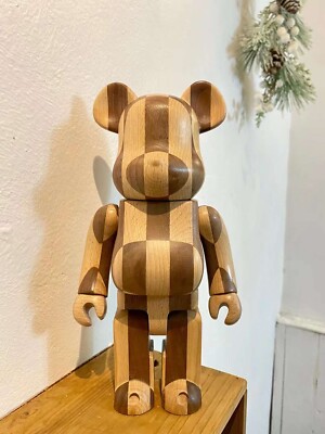 Bearbrick Karimoku LONGITUDINAL CHESS 400% Wood Vertical Building