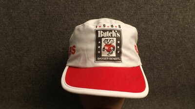 Vtg 1988 Butch's Wisconsin Badgers benefit Painters Hat Autographed ?? Anderson