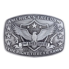 Right to Bear Arms Belt Buckle Western Coyboy Native American RBA-03-S 