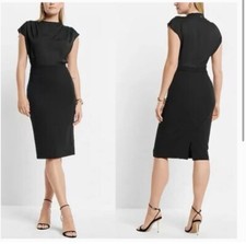 NEW Express Dress Women Small Black Sheath Sleeveless Cowl Neck Stretch