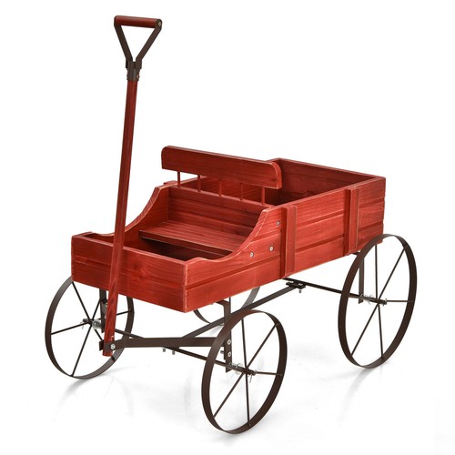 Blumenständer Holzwagen Pflanzwagen Garten Blumenwagen mit Metall