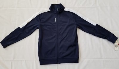 Boys Size Medium Indigo Blue Reebok Full Zip Front Tricot Jacket QBF52178