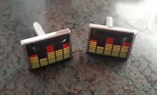 Graphic Equalizer Cufflinks DJ Producer Sound Engineer Recording Party Retro
