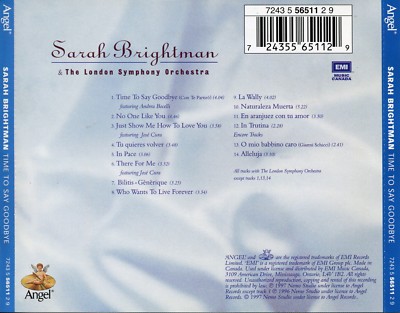 Sarah Brightman - Time To Say Goodbye | eBay