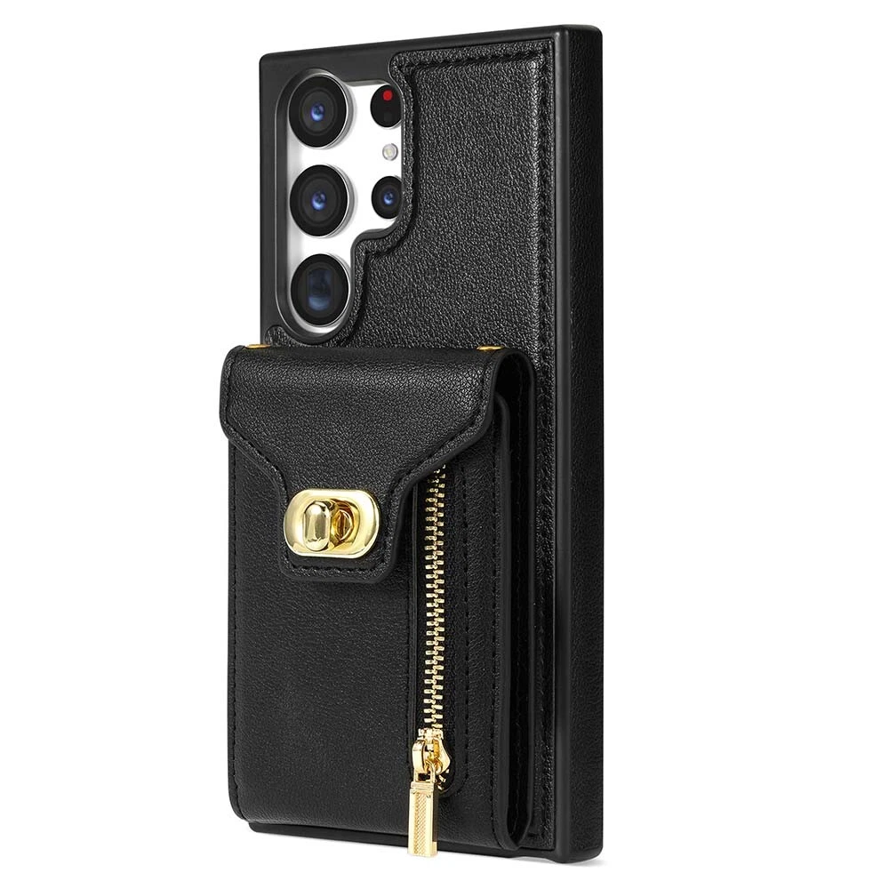 Leather Phone Wallet Case for iPhone 15 Pro Max 14 13 12 with Crossbody Strap