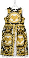 Versace Kids Barocco Printed Sleeveless Dress Sz 12