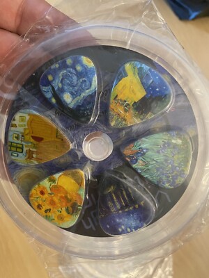 Guitar Picks 12-pack, Medium Gauge Vincent Van Gogh Artistic NEW Set Paintings