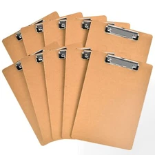 Happyhapi Clipboards 10 Pack 9" x 12.5" Clipboards Bulk, Wooden Hardboard Cli...