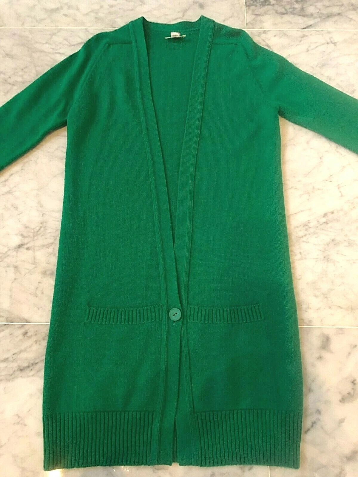 HERMÈS CAPPOTTO CARDIGAN HERMES CACTUS VERDE CASHMERE LAVORATO A MAGLIA SPECIALE ""H"" DETTAGLIO POSTERIORE TAGLIA 34