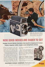 1960 Print Ad Eastman Kodak Good Movies are Easier Cine Scopemaster Camera Train