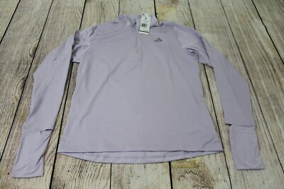 NWT Adidas Aeroready Fast 1/2 Zip Silver Dawn Running Long Sleeve Womens Small