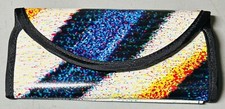 Vintage 1980s Retro Abstract Art Women  s PVC Button Zip Wallet Great Condition