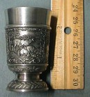 Vintage Hunting Wildlife Pewter Shot Glass Elk Deer Hunter 95% SKS Zinn Germany — photo 4