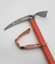Vintage RED Camp Interalp Ice Climbing Pick Axe Made in Italy Alps Mountaineer