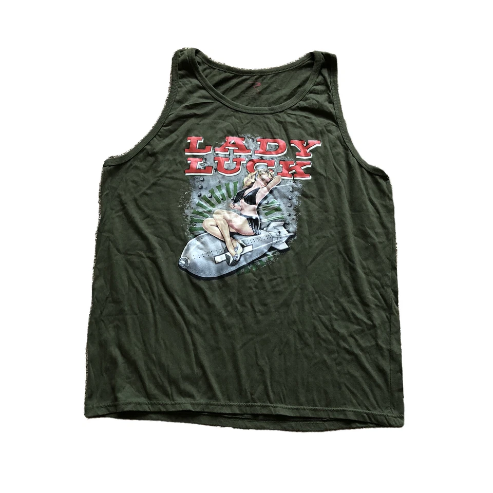 Rothco Dama Suerte Rubia Años 50 Bikini Chica Correr Entrenamiento Camisa Para Hombres Talla 3XL Foto 2 de 4