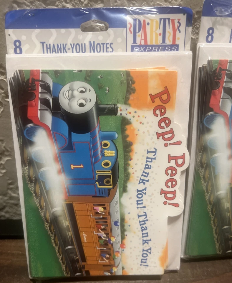 LOT-Thomas the Train Birthday Invitations & ThankYou Notes W/ Envelopes-8 Each - Image 2 of 4