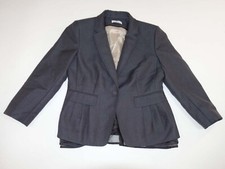 Ann Taylor Loft Women's 1 Button Blazer Jacket Size 4 Gray Sheer Bottom Lining