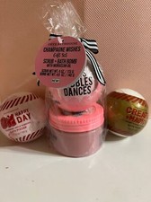 NEW Simple Pleasures Bath Bomb Fizzer Onyx Bathhouse Sugar Scrub Set