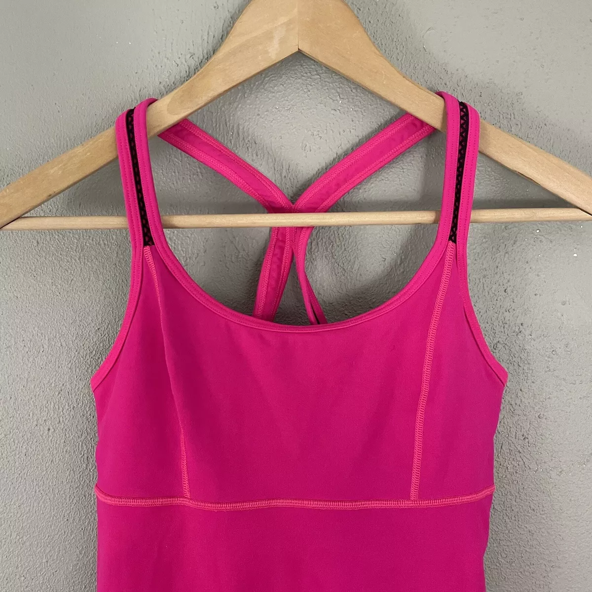 Victoria's Secret VSX Sport Tank Top Size XS Hot Pink Black Mesh Racerback  Bra