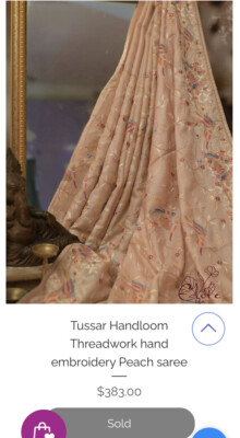 Indian Gara Parsia Saree New